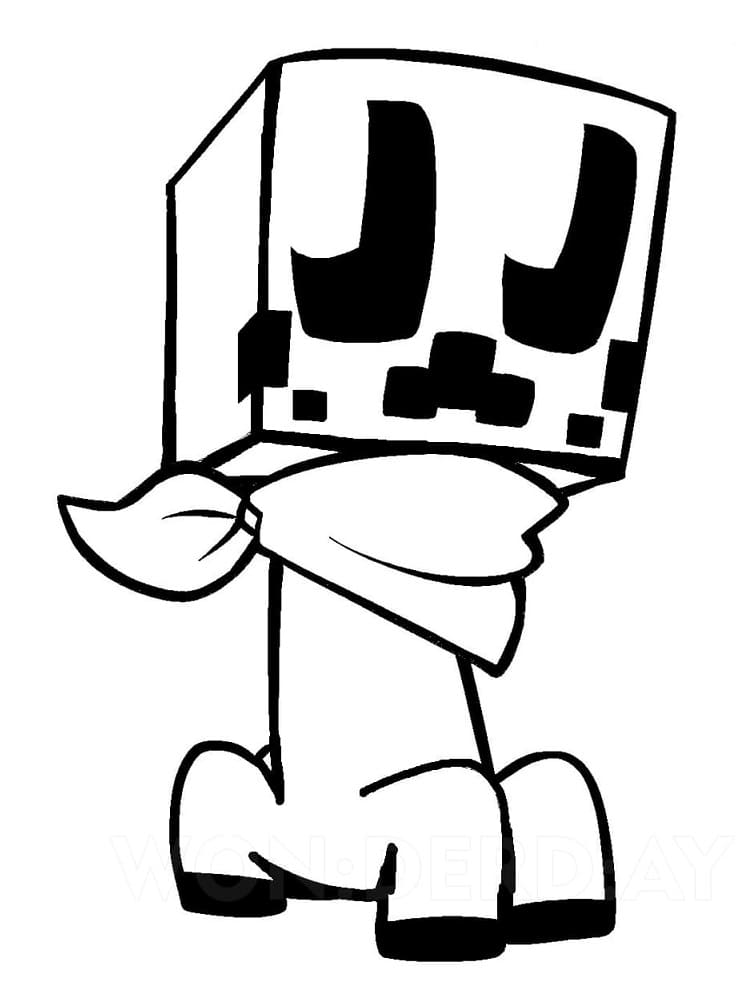 Minecraft game character coloring book printable
