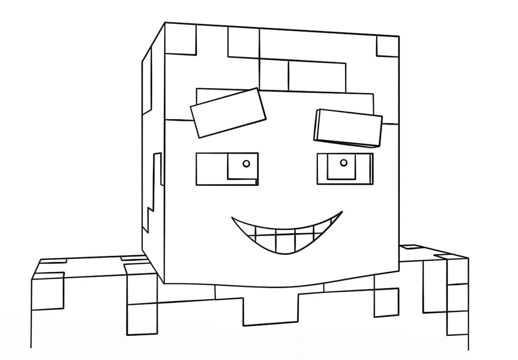 Face Steve Minecraft színezőkönyv