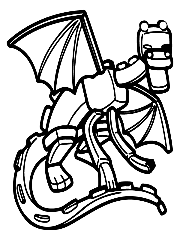 Satisfied dragon from minecraft coloring game