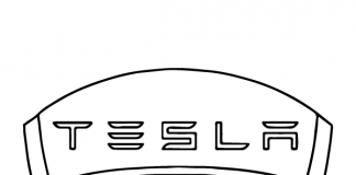 färgläggning av Tesla-bilens logotyp