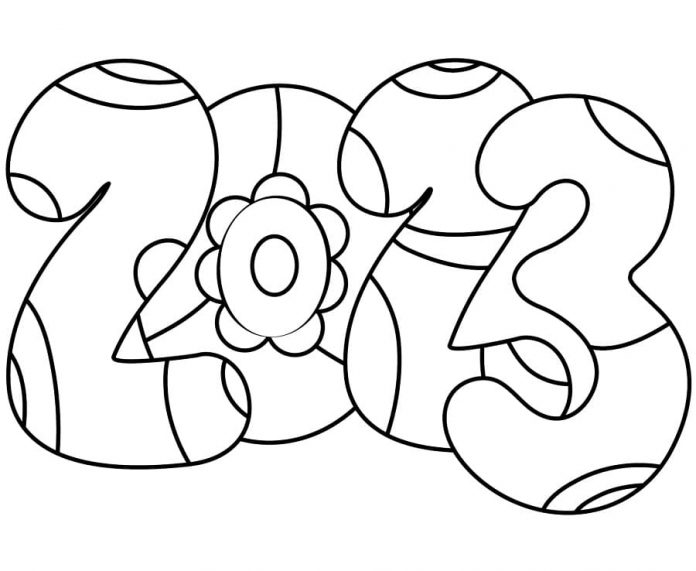 Coloring book new year 2023 new year's eve sign