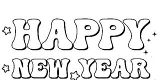 Printable Happy new year 2023 New Year's Eve coloring page