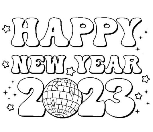 Happy New Year 2023 Printable And Online Coloring Book