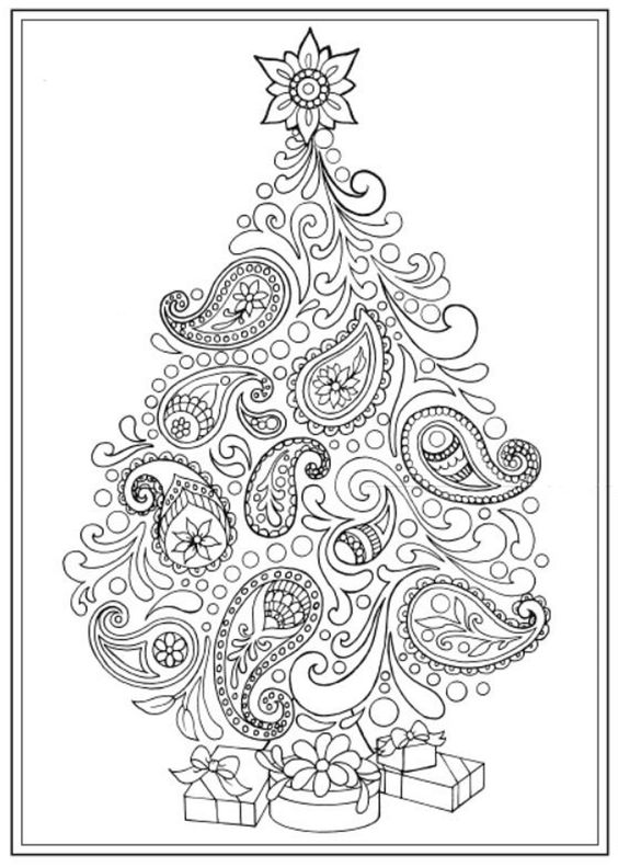 drzewko świąteczne choinka kolorowanka online