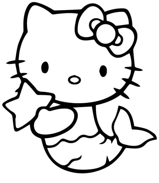 Desenho Para Colorir Infantil - Kawaii, Hello Kitty, Fadas, Sereias