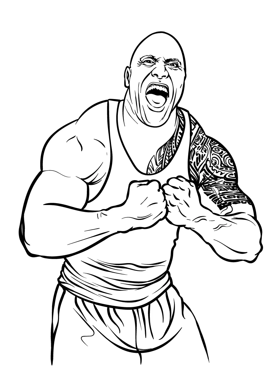 Dwayne Johnson coloring book to print and online