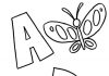Motylki i litery dla dzieci z alfabetu kolorowanka