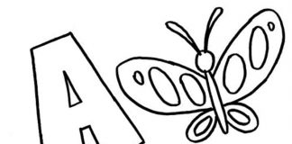 Pillangók és betűk gyerekeknek az ábécé kifestőkönyvből