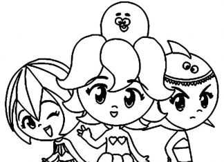 Sea Princesses characters from the fairy tale coloring book