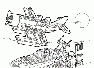 Lego fly og skib til udskrivning