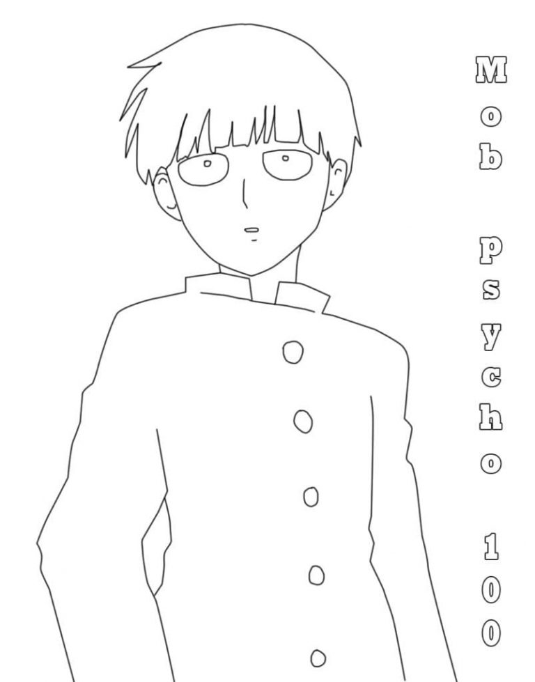 Mob Psycho Printable And Online Coloring Book