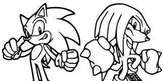 Malebog med Sonic og Knuckles Echidna