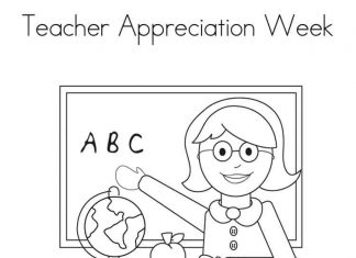 Teacher Appreciation Week kolorowanka