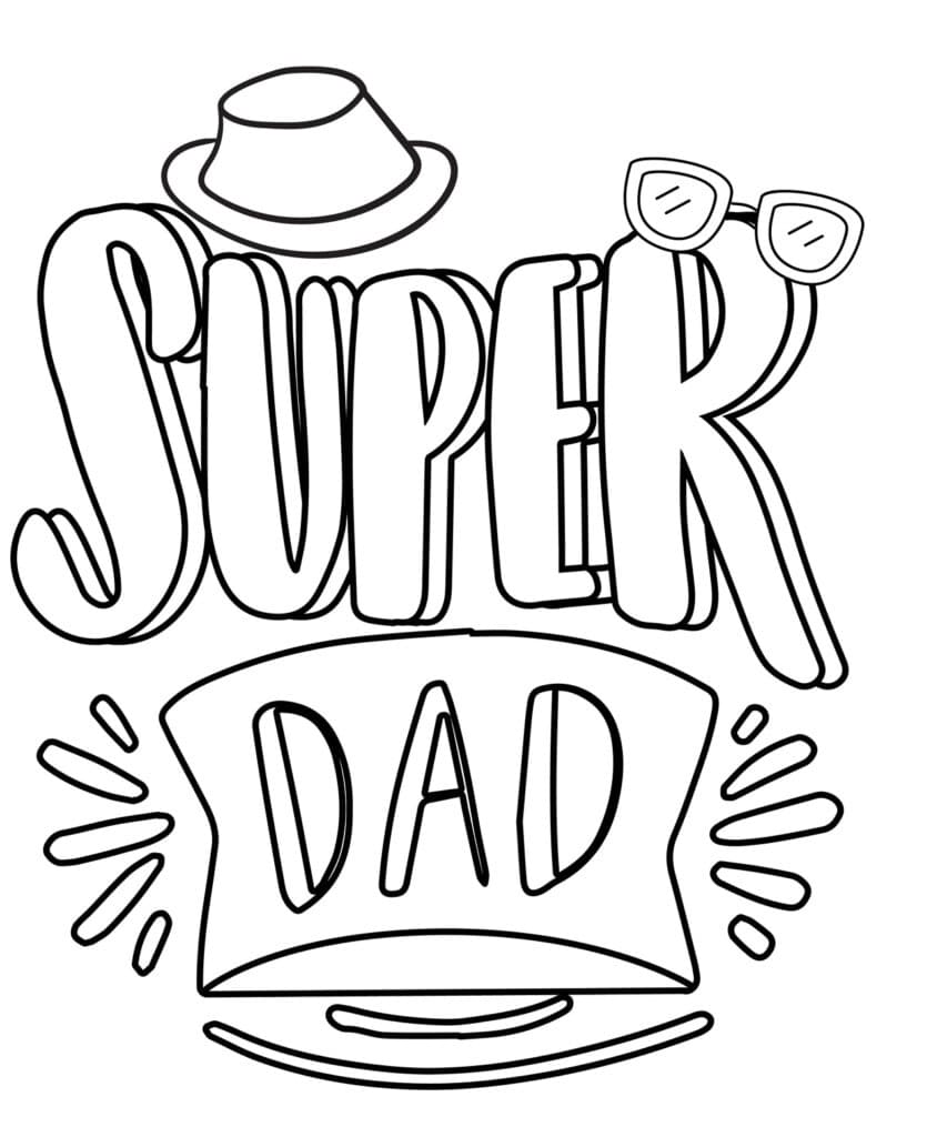 Libro da colorare per super papà: Quaderno da colorare per adulti - regalo  ideale per il papà per la festa del papà - relax e antistress - disegno