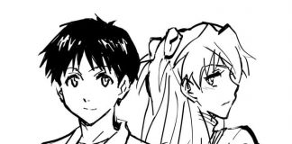 Couple amoureux Asuka Langley et Shinji Ikari