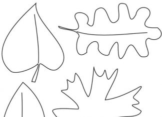 Autumn leaves template printable coloring book